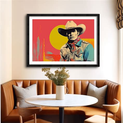 Western Cowboy Pop Art Print, Cowboy Art, Western Framed Wall Print ...