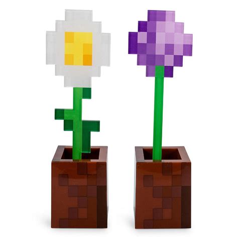 Minecraft Daisy And Allium Flower Pot Mood Lights Set Of 2 Oriental Trading