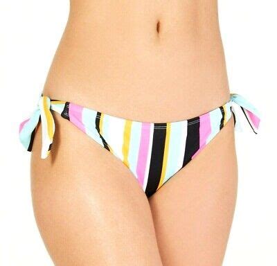 Hula Honey Swimsuit Bikini Hipster Bottoms Aqua Multi Size Small Side