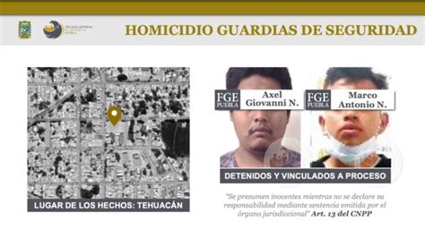 Esclarece Fge El Homicidio De Dos Guardias En Tehuac N