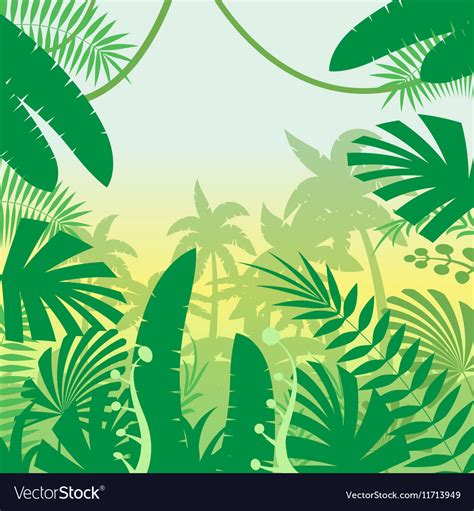 Jungle flat background Royalty Free Vector Image