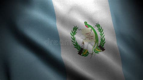 Close Up Waving Flag Of Guatemala Flag Symbols Of Guatemala Stock Illustration Illustration