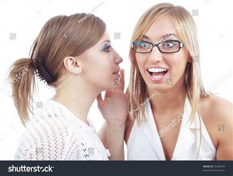 Two Friends Talking Something Secret Stock Photo 25385950 Shutterstock