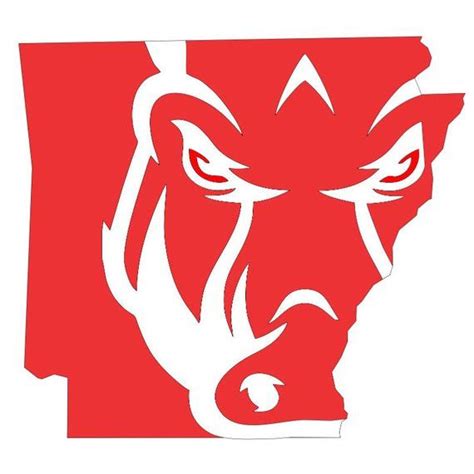 Razorback Face Vinyl Decal Arkansas Razorbacks State Hog Face Window