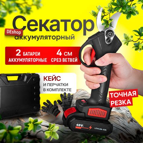 Секатор садовый электрический, сучкорез аккумуляторный, электросекатор ...