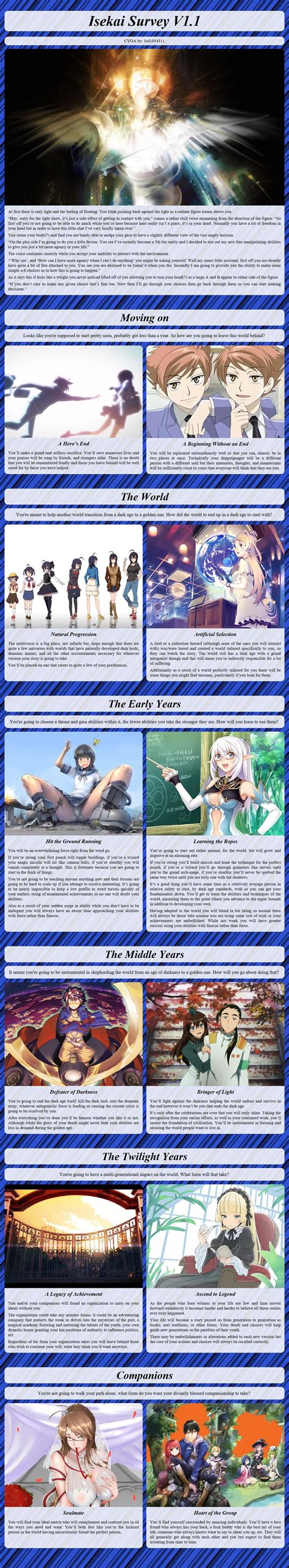 Isekai Survey V1 1 [cyoa] [oc] Nsfwcyoa