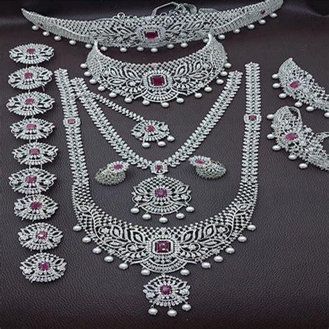 Red Stone Maching Beautiful Bridal Jewellery Set Gender Women At Best