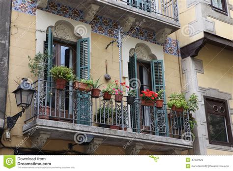 Decorated Balcony Mediterranean Climate Flora Stock Photo Image Of