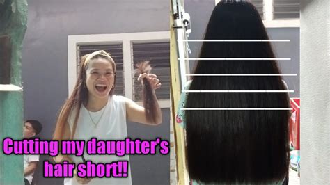 Cutting My Daughters Hair Short Youtube