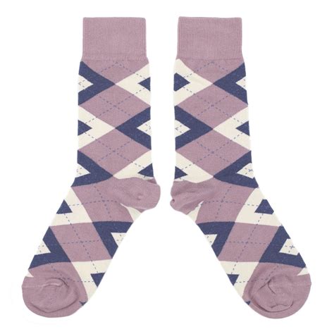 Desert Rose Navy Argyle Wedding Groomsmen Mens Dress Socks