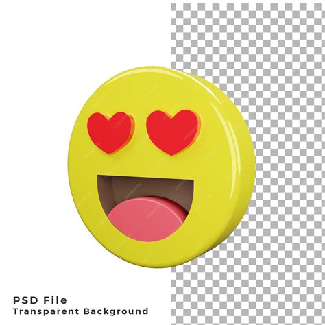 Premium Psd 3d Love Eyes Emoticon Icon High Quality Render Psd Files