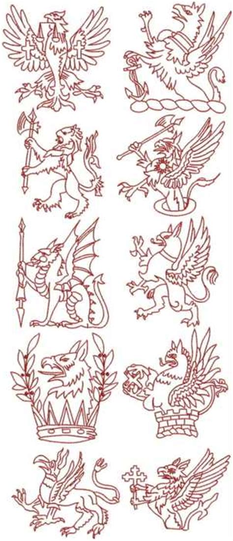 Advanced Embroidery Designs Griffin Redwork Set