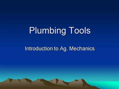 Ppt Plumbing Tools Powerpoint Presentation Free Download Id568398