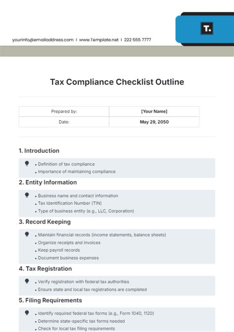 Free Compliance Checklist Templates Editable And Printable