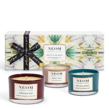 Neom Organics London - Scents Of Wellbeing Candle Gift Set - Teal/Red ...