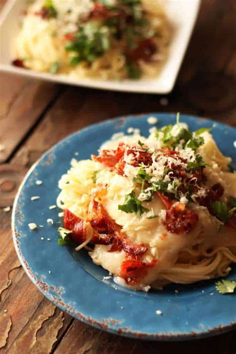 Healthy Cauliflower Spaghetti Carbonara- Theseasidebaker