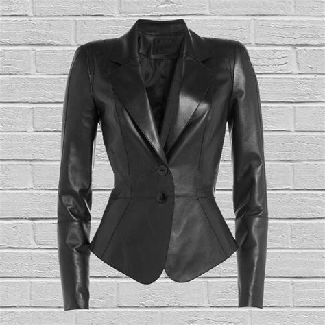 Women S Black Real Soft Pure Leather Blazer Jacket Etsy