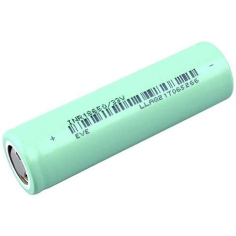 EVE INR18650 33V Pile rechargeable spéciale 18650 à tête plate résiste