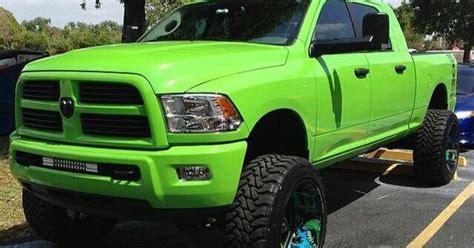 Lime Green Color Lifted Dodge Ram Truck Dream Truck Right There