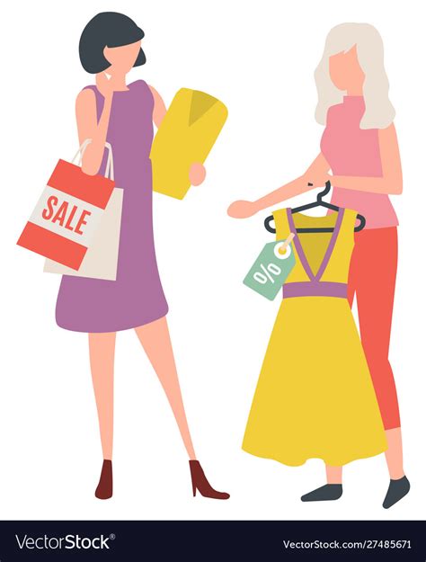 Woman buying dress lady shopping clothes Vector Image