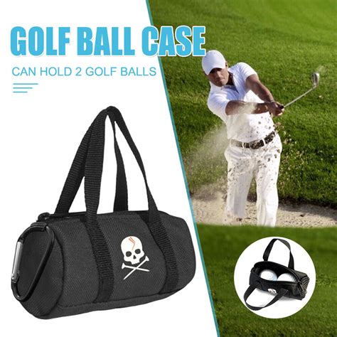 Golf Ball Holder Bag With Zipper Golf Ball Pouch Metal Hook Sporting