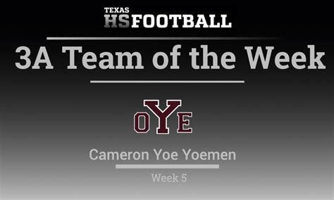 Week 5 Texas HS Football 3A Team of the Week