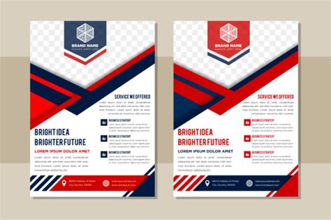 Geometric Red Blue Flyer Vertical Graphic By Noory Shopper Creative