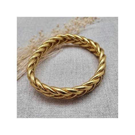 Bracelet Jonc Souple Bouddhiste Or Deux Tailles Porte Bonheur