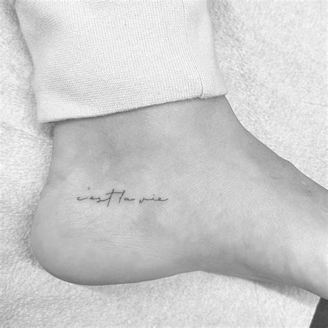 C Est La Vie Lettering Tattoo Handwritten On The