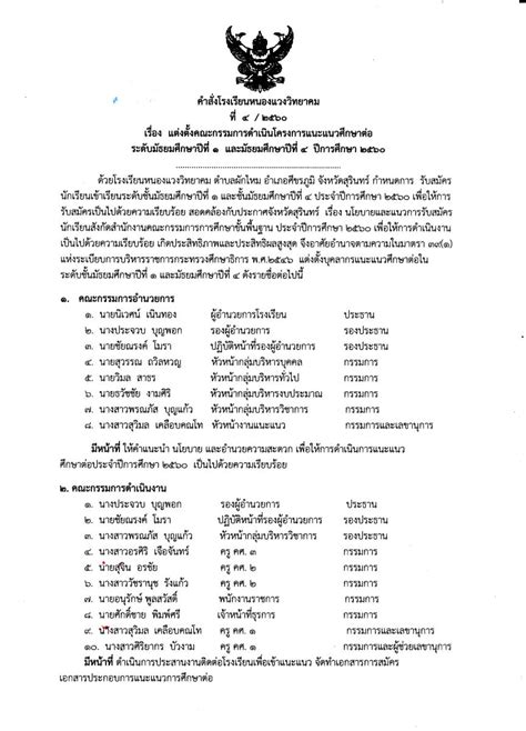 คำสั่งแต่งตั้งคณะกรรมการดำเนินโครงการแนะแนวศึกษาต่อ ปีการศึกษา ๒๕๖๐ Free Download Nude Photo