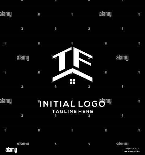 Initial Tf Logo With Abstract Home Roof Simple And Clean Real Estate