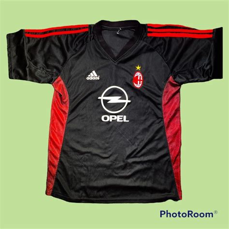 AC Milan 2001 2002 Retro Jersey Jersi Baju Sukan Bola Men S Fashion