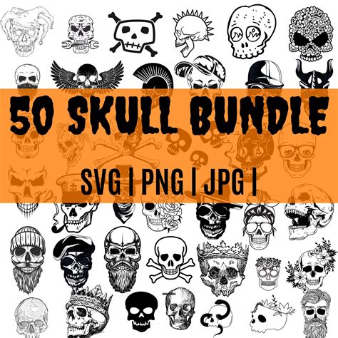 Free 50 Skull Svg Bundle Svg Png Files For Cricut Skull Svg Bundle