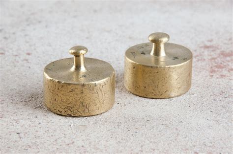 Antique Brass Weights 200 Grams Bronze Weights Set Of 2 Etsy