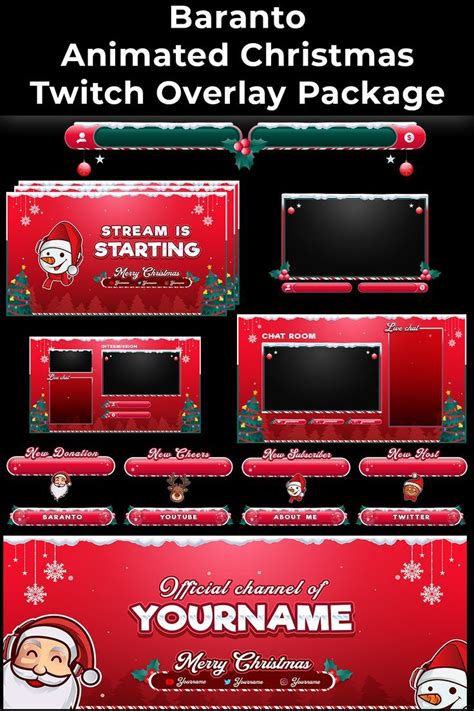 Animiertes Christmas Overlay Twitch Package Sofort Download Etsy