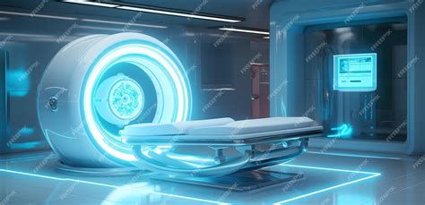 Premium Photo | Mri machine in medical interior design with lights