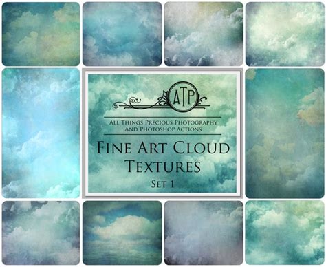 10 Fine Art Textures Cloud Set 1 Digital Photography Scrapbooking