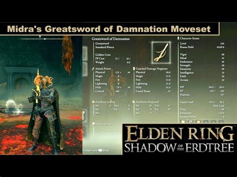 Elden Ring Shadows Of The Erdtree Midra S Greatsword Of Damnation