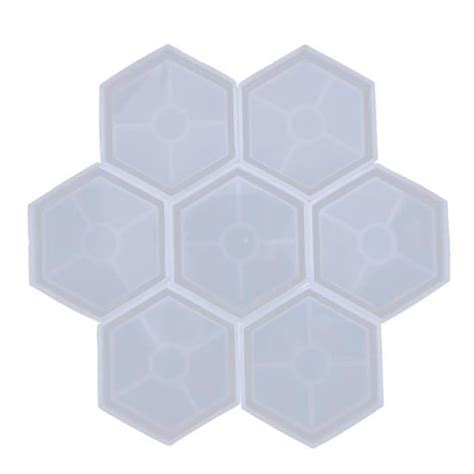 Paquet de 8 Moules à Dessous de Verre Hexagonaux en Silicone Moule en