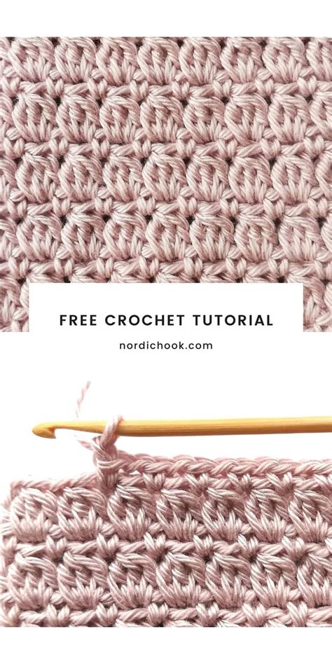 Cluster Stitch Nordic Hook Free Crochet Tutorial Step By Step