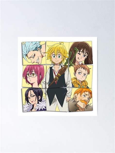 The Seven Deadly Sins Nanatsu No Taizai Poster By Aperspective Redbubble