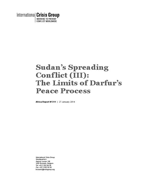 Sudan's Spreading Conflict (III) : The Limits of Darfur's Peace Process | PDF | Darfur | Sudan