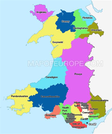 Map of Wales