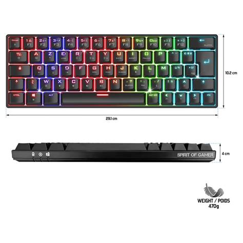 Clavier Sans Fil M Canique Spirit Of Gamer Xpert K Dark Meca Rgb