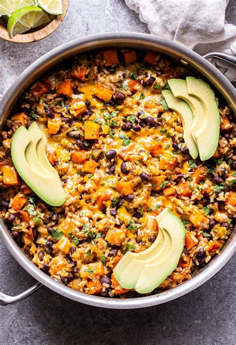 Southwest Sweet Potato Black Bean And Rice Skillet Recipe Runner