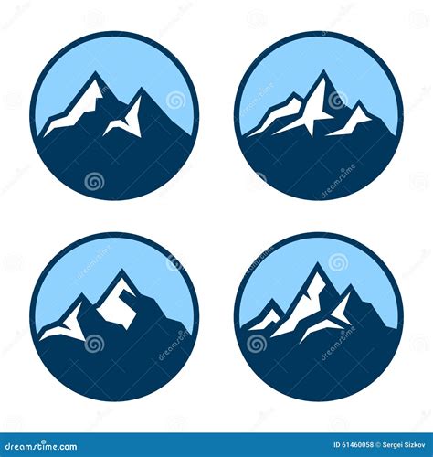 Mountain In Circle Logo Design Elements Vector Stock Vector