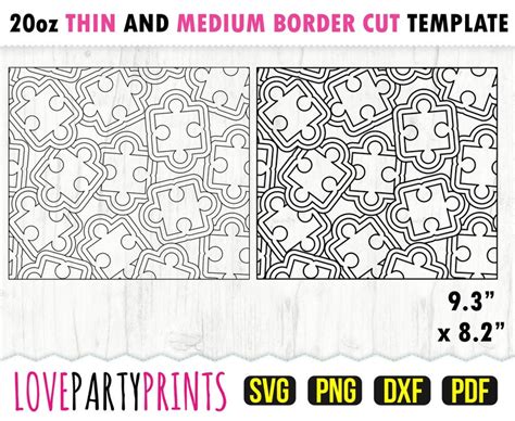 Puzzle Burst Tumbler Svg Dxf Png Pdf Oz Skinny Tumbler Etsy Uk