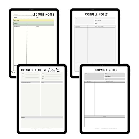 Cornell Notes Templates