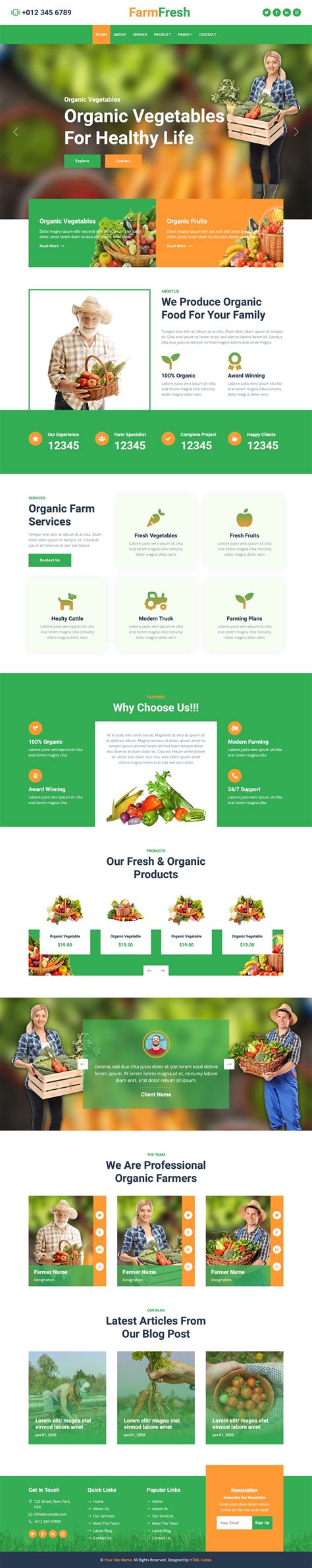 FarmFresh Free Bootstrap Organic Food Template