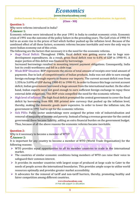 NCERT Solutions For Class 12 Indian Economic Development Chapter 3